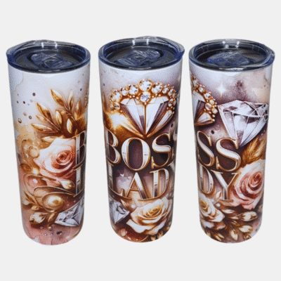 Bedrukte Tumbler Diamanten en tekst Boss Lady design-Enjoykado Bedrukte Tumbler Diamanten en tekst Boss Lady design BPA vrij-Enjoykado