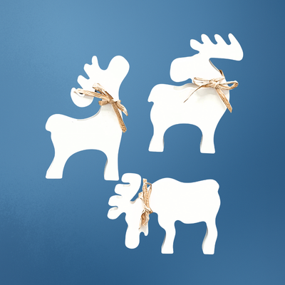 Drie decoratieve Elanden gemaakt van hoogwaardig porseleingips