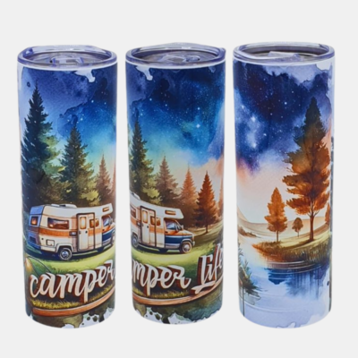 bedrukte Tumbler met buitenleven en camper design