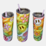 Bedrukte Tumbler met vrolijke Smiley design - Enjoykado Bedrukte Tumbler met vrolijke Smiley design, met deksel - Enjoykado