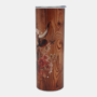 Tumbler met een schotse hooglander-Enjoykado Bedrukte Tumbler met Schotse Hooglander design met houtnerf achtergrond, BPA vrij met deksel - Enjoykado