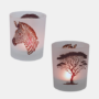 Frozen Waxinelichthouder-Zebra en Boom-Enjoykado Waxinelichthouder Safari design met Zebra en Boom, bedrukt in Frozen-stijl
