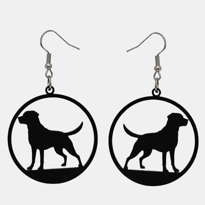 Plexiglas oorbellen in Labrador-vorm Oorbellen gelaserd uit plexiglas in de vorm van een Labrador.