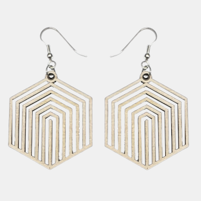 Moderne oorbel met kubus en optisch diepte-effect – uniek en stijlvol Oorbel met kubus en diepte-effect, modern optisch design