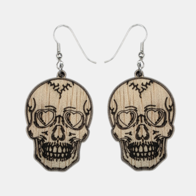 Skull oorbellen met zilverkleurig haakje Oorbellen met een skull hanger aan een zilverkleurig haakje