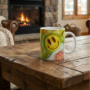 Bedrukte mok kleurrijke vrolijke Smiley Bedrukte keramische mok met vrolijke kleurrijke Smiley een unieke print, 330 ml, sublimatie