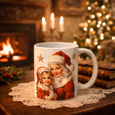 Bedrukte Kerst mok nostalgische afbeeldingen