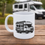 Bedrukte mok Camper Bedrukte keramische mok met unieke print met Camper, 330 ml, sublimatie