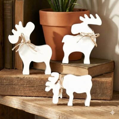 Elanden set van drie stuks gemaakt van hoogwaardige kwaliteit porseleingips