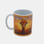 Bedrukte mok Giraffe Bedrukte keramische mok met unieke print van Giraffe met zonsndergang , 330 ml, sublimatie