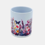 Bedrukte keramische mok met unieke print met fleurige bloemen en vlinder 330 ml, sublimatie