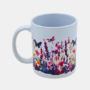Bedrukte keramische mok met unieke print met fleurig bloemen en vlinder, 330 ml, sublimatie