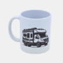 Bedrukte mok Camper Bedrukte keramische mok met unieke print met camper zwart, 330 ml, sublimatie