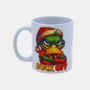 Bedrukte mok Kerst Eend met Quote Bedrukte keramische mok met unieke print van een Kerst EEnd met quote, 330 ml, sublimatie