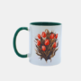 Bedrukte mok Boeket Rode Tulpen Bedrukte Mok met Boeket met rode Tulpen en groene binnenkant en oor, 330 ml | Vaatwasmachine bestendig & Cadeau