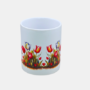 Bedrukte keramische mok met unieke print met Tulpen rand, 330 ml, sublimatie