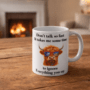 Bedrukte mok Schotse Hooglander met Quote Bedrukte keramische mok met unieke print van Schotse Hooglander met Quote, 330 ml, sublimatie