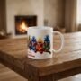 Bedrukte mok Vreemde Vogels en Quote Bedrukte keramische mok met unieke print Vreemde Vogels met Quote Relax, 330 ml, sublimatie