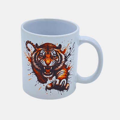 Bedrukte mok met Tijger Bedrukte keramische mok met unieke print met Tijger, 330 ml, sublimatie