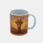 Bedrukte mok Giraffe met zonsondergang Bedrukte keramische mok met unieke print van Giraffe met zonsondergang, 330 ml, sublimatie