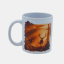 Bedrukte mok Hert zonsondergang Bedrukte keramische mok met unieke print Hert met zonsondergang, 330 ml, sublimatie