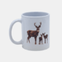 Bedrukte mok Hert met kalfjes Bedrukte keramische mok met unieke print Hert met kalfjes, 330 ml, sublimatie