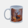Bedrukte mok van een hert in het bos Bedrukte keramische mok met unieke print van een Hert in het bos, 330 ml, sublimatie