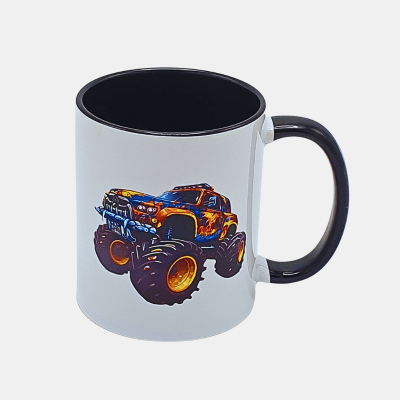Bedrukte mok Monster Truck Bedrukte keramische mok met unieke print Monster truck, 330 ml, sublimatie