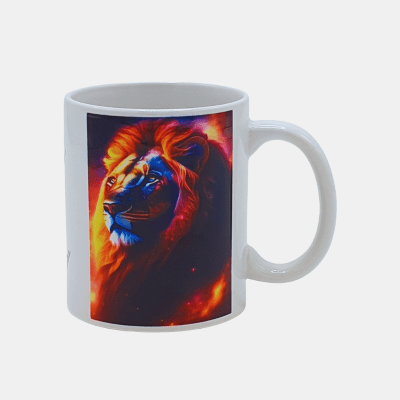 Bedrukte mok kleurrijke Leeuwen Bedrukte keramische mok met unieke print kleurrijke Leeuw, 330 ml, sublimatie
