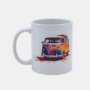 Bedrukte mok kleurrijke VW Camper Bedrukte keramische mok met unieke print van een kleurrijke VW Bus, 330 ml, sublimatie