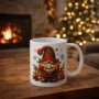 Bedrukte mok Kerst Gnoom Bedrukte keramische mok met unieke print met kerst Gnoom, 330 ml, sublimatie
