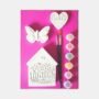 Diy pakket Huisje mama met hart en vlinder Diy Schilderpakket huisje, vlinder en hartje van porseleingips en verf